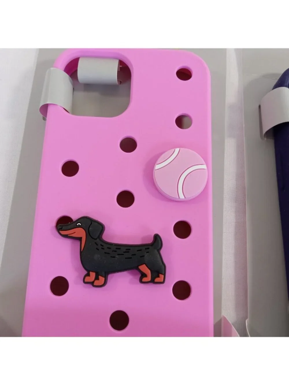 2 Heyday iPhone 16e 15 14 13 Pop-In Cases Silicone Pink Dachshund Navy Blue Star